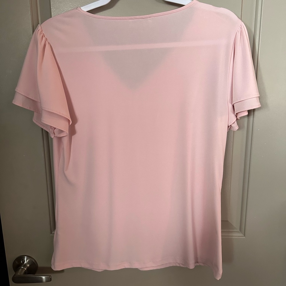 Calvin Klein Light Pink V-Neck Blouse - Picture 2 of 5